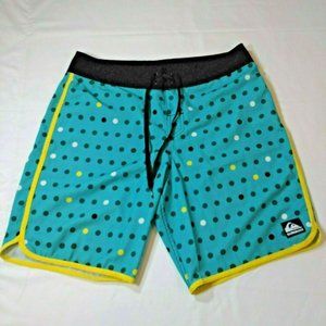 Quicksilver poka dot women's board shorts Size 31 Aqua colour